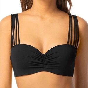 NWT Coco Reef 32 34DD Strappy Underwired Bandeau Bikini Swim Top 130925